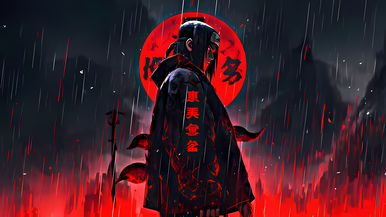 Itachi Uchiha Blood Moon 4K Desktop Wallpaper Free Download | WatchOut Walls